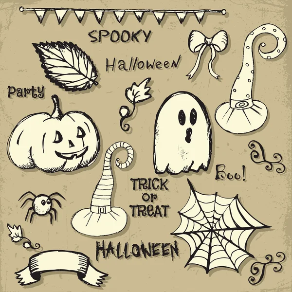 Halloween holiday ruční kreslení čmáranice. — Stockový vektor
