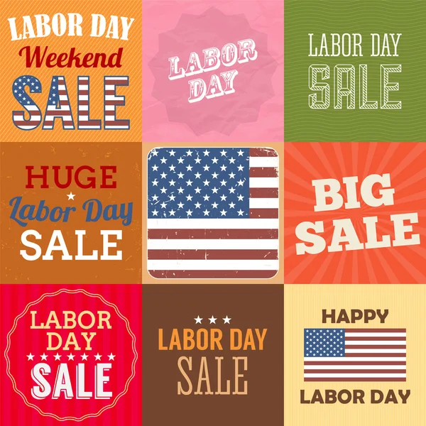 Cartaz de venda do dia da etiqueta e banners. Férias nacionais nos EUA . —  Vetores de Stock