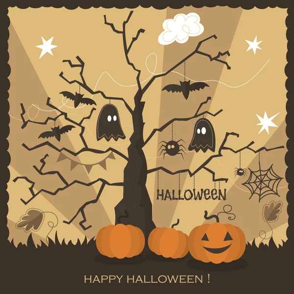 Halloween gratulationskort design. — Stock vektor