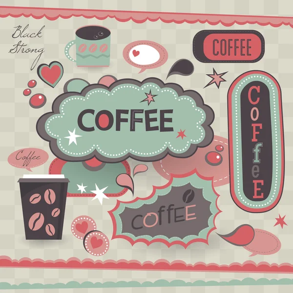 Retro style coffee shop poster design. — Stock Vector
