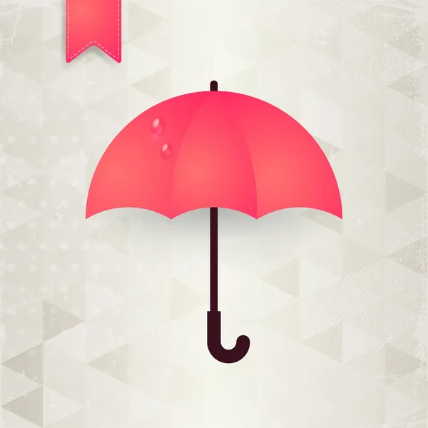 Autumn abstract background with pink umbrella. — Stock Vector