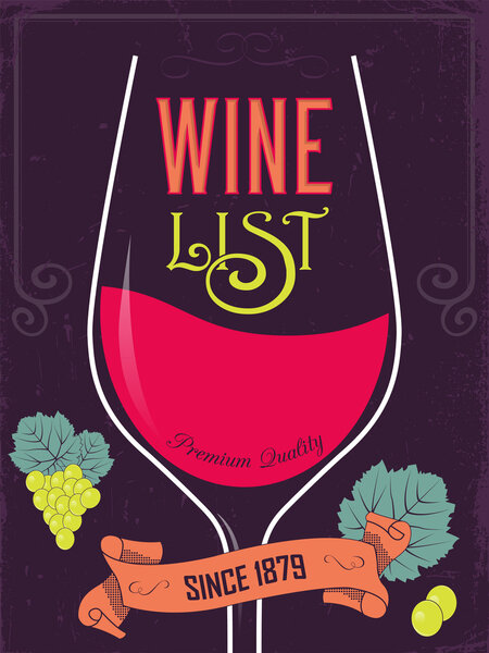 Wine list menu