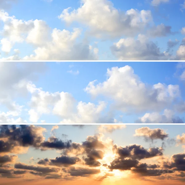 Collage van mooie hemel banners — Stockfoto