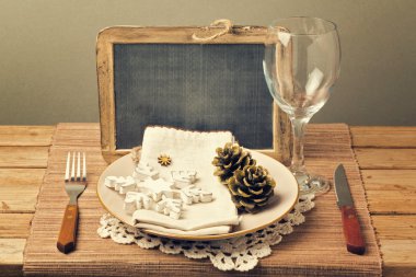 retro tarzı Noel tablo ayarı