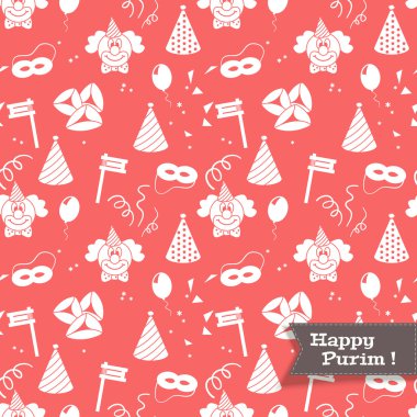 Seamless pattern for Jewish holiday Purim clipart