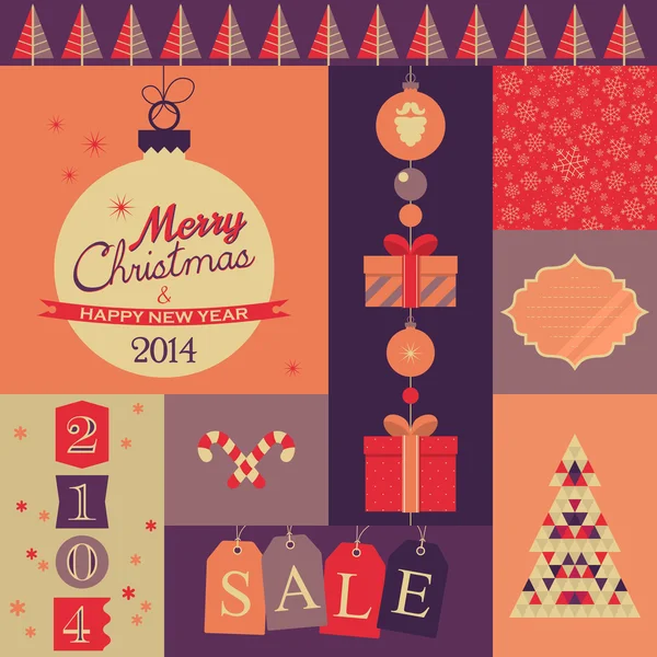 Christmas vintage poster — Stock Vector
