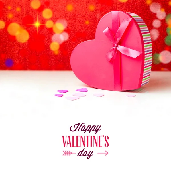 Gift heart shape box for Valentine's day — Stock Photo, Image