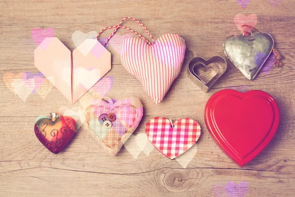 Fondo del día de San Valentín con formas de corazón —  Fotos de Stock