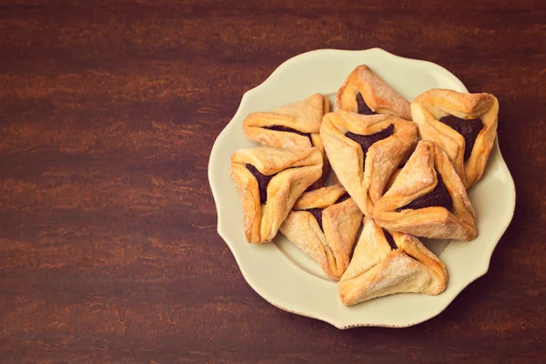 Hámán füle cookie-kat a zsidó fesztivál purim — Stock Fotó