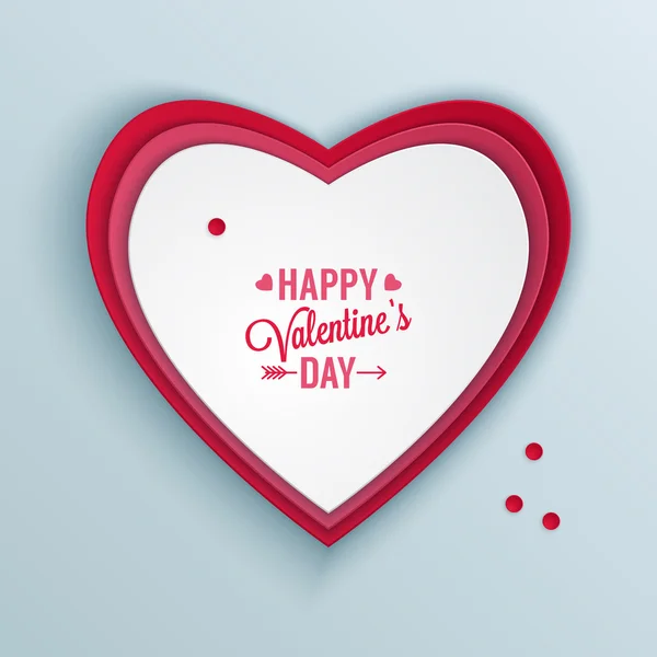 Aftelkalender voor Valentijnsdag achtergrond met papier hart. — Stockvector