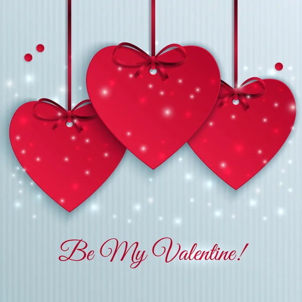 День святого Валентина фон с бумажными сердцами — стоковый вектор