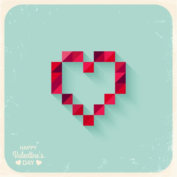 Pixel heart shape. — Stock Vector