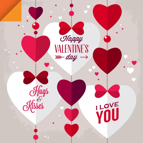 Valentine's day background with heart shapes — Stock Vector