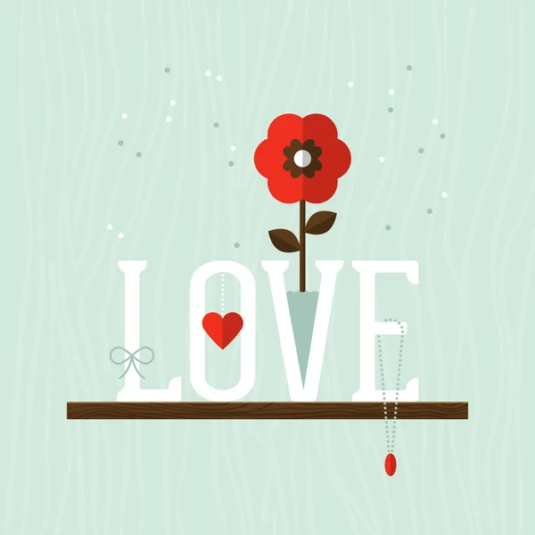 Valentine's day flat design de carte de voeux . — Image vectorielle