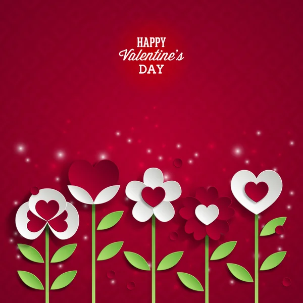 Valentine's day background with flowers — Stock Vector