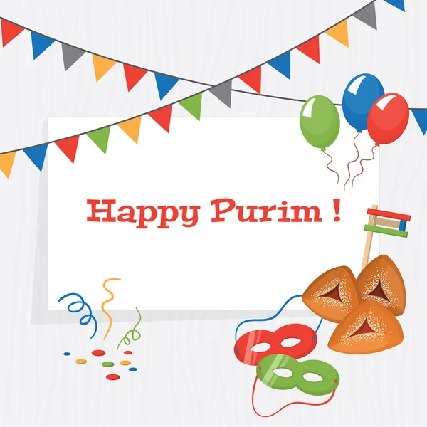 Judío vacaciones purim diseño de póster — Vector de stock