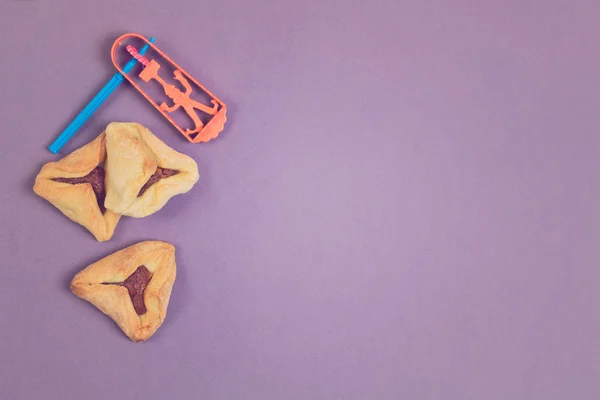 Hamantaschen μπισκότα με grogger — Φωτογραφία Αρχείου