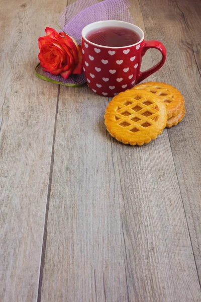 Xícara de chá e cookies — Fotografia de Stock