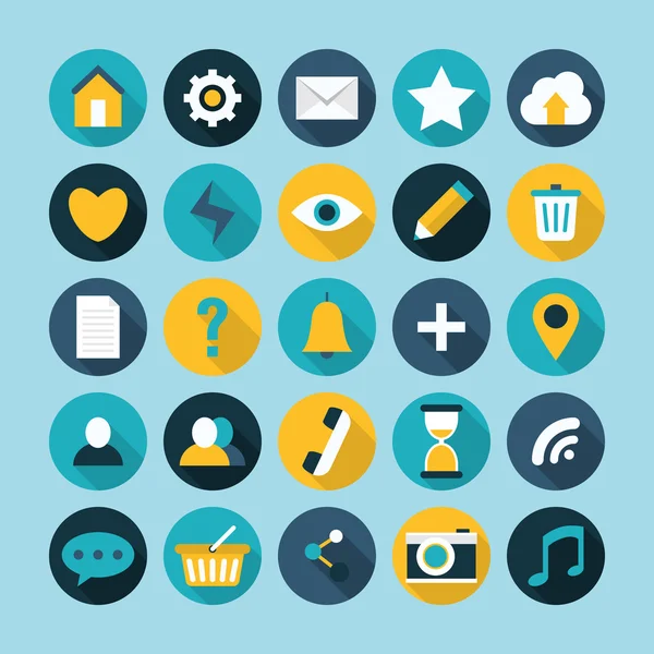 Platte moderne iconen vector collectie — Stockvector