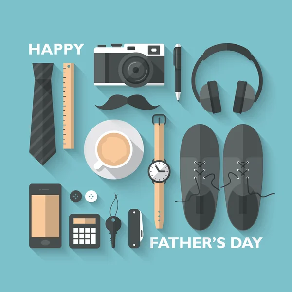 Babalar Günü tebrik kartı için konsept — Stok Vektör