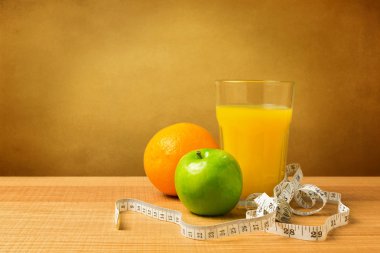 Orange juice and apple