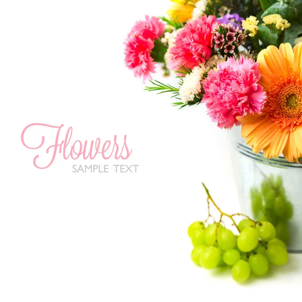Bouquet of flowers with grape — Stock Photo, Image
