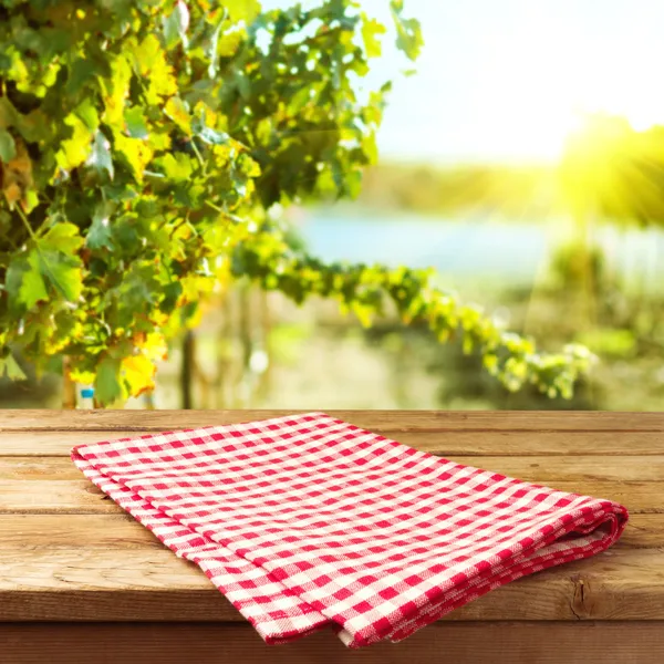 Empty wooden deck table — Stock Photo, Image