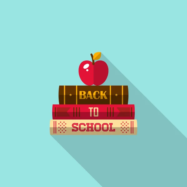 Back to school flat icon — Stock Vector