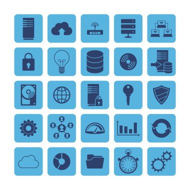 büyük veri Analytics düz simgeler