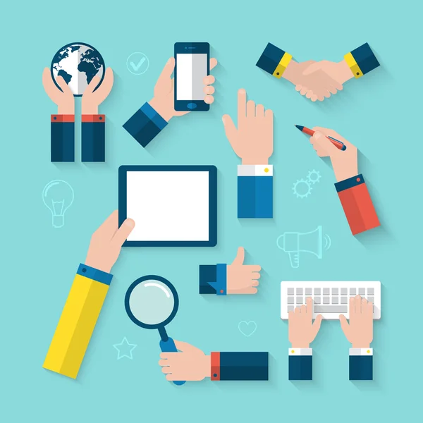 el iş için düz simgeler