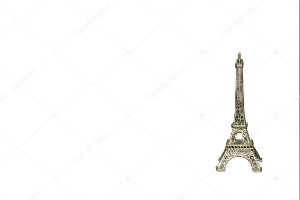 Eiffel tower on a white background