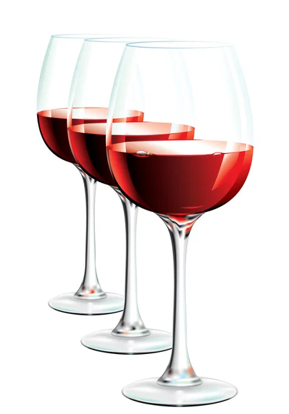 Copas de vino tinto — Vector de stock