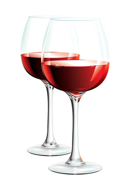 Copas de vino tinto — Vector de stock