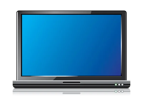 Silber Laptop Computer isoliert — Stockvektor