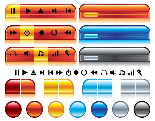 Media LED Icone Set — Vettoriale Stock