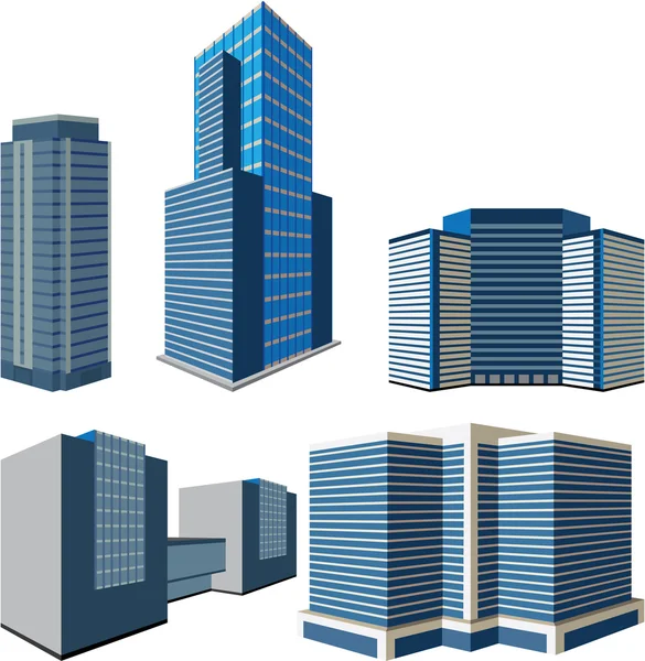 Uppsättning av byggnader — Stock vektor