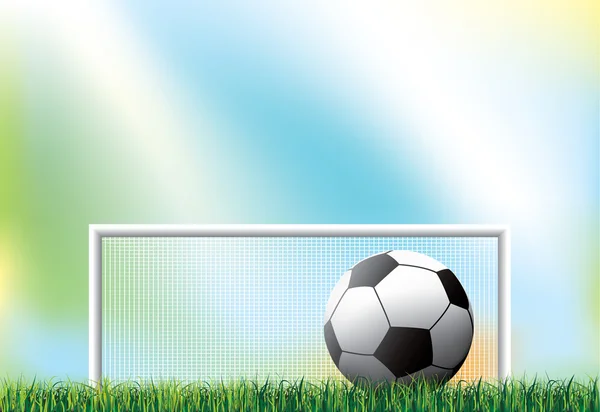 Shot of a soccer ball on a field — Stock Vector