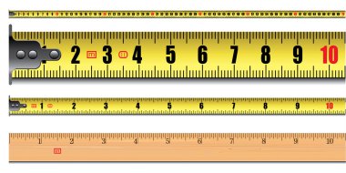 Tape measure length in centimeters clipart