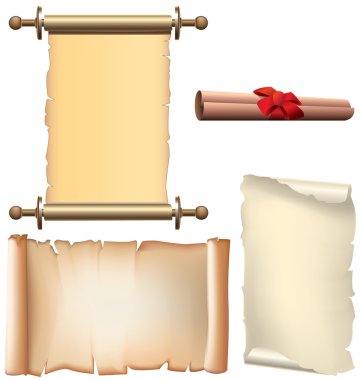 boş eski kaydırma kağıt seti