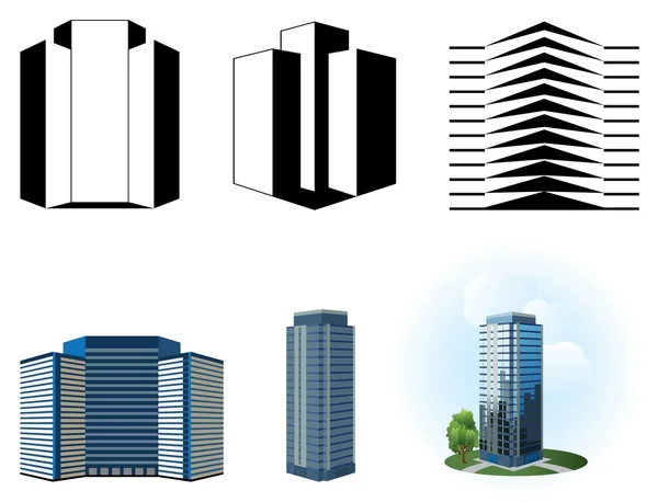 Conjunto de edificios — Archivo Imágenes Vectoriales