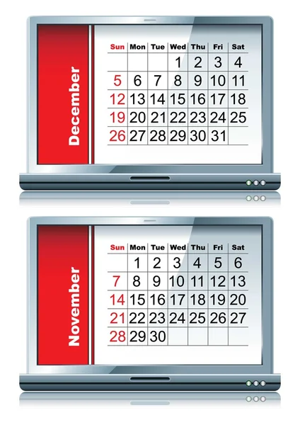 12 月および 11 月のカレンダー ストックイラスト