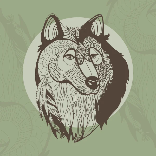 Indiaanse wolf — Stockvector