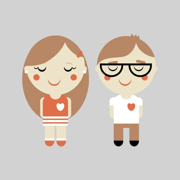 Illustratie van man en vrouw in vector. — Stockvector