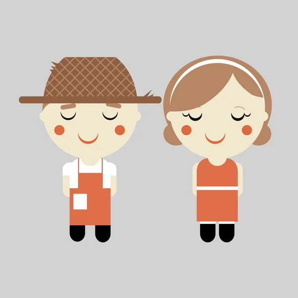 Illustratie van man en vrouw in vector. — Stockvector