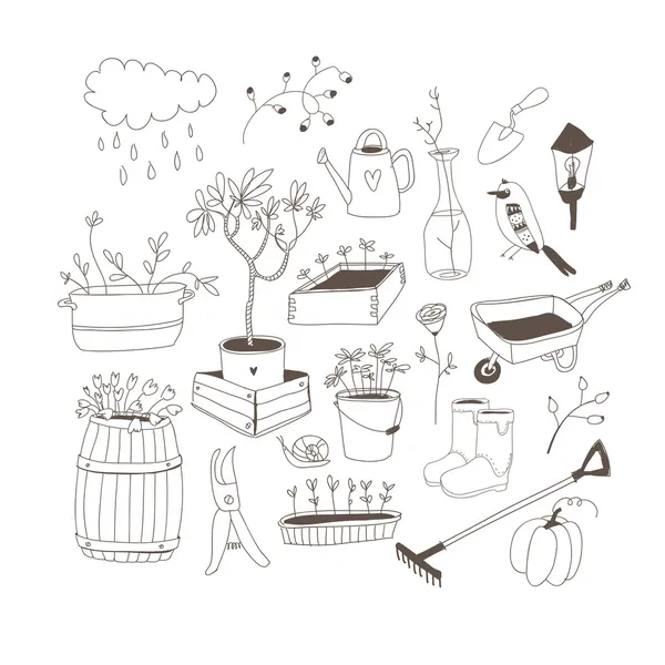 Herramientas de jardinería — Vector de stock