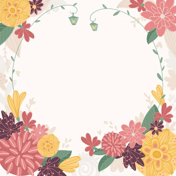 Floral vector uitnodiging — Stockvector