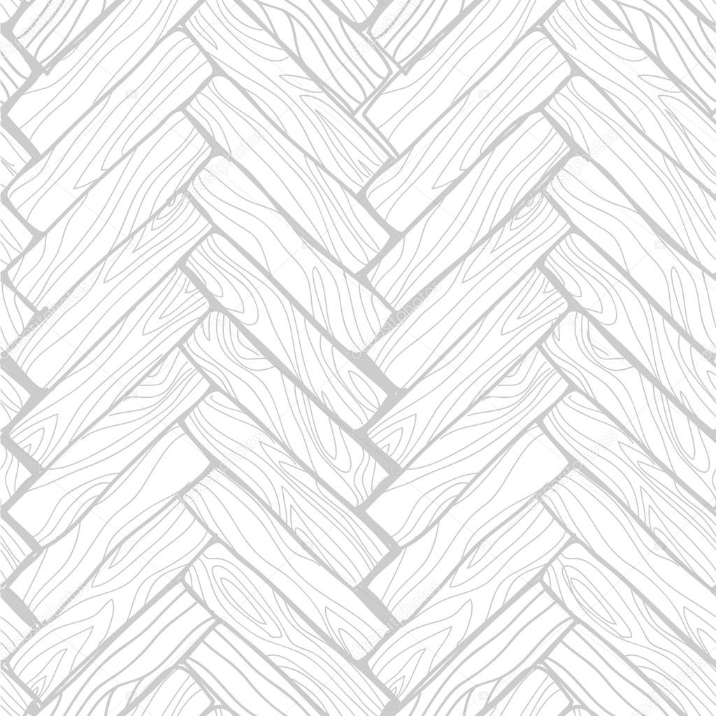 Vector seamless pattern. Doodle wood floor texture in gray.
