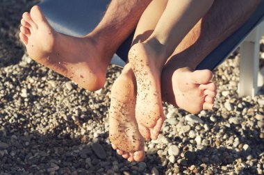 küçük çakıl plajı buzlu ayak