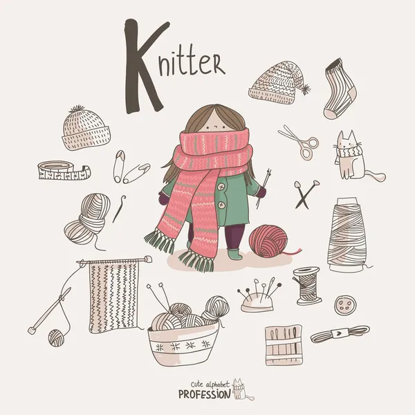 Knitter — Stock Vector