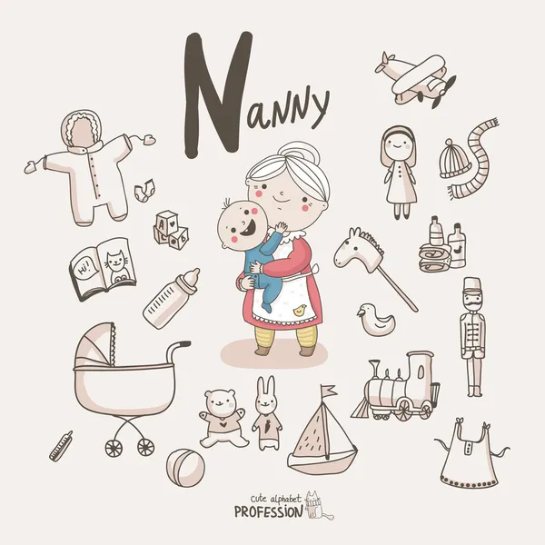 Nanny — Stockvector